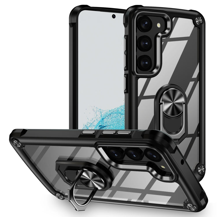 For Samsung Galaxy S23+ 5G TPU + PC Lens Protection Phone Case with Ring Holder