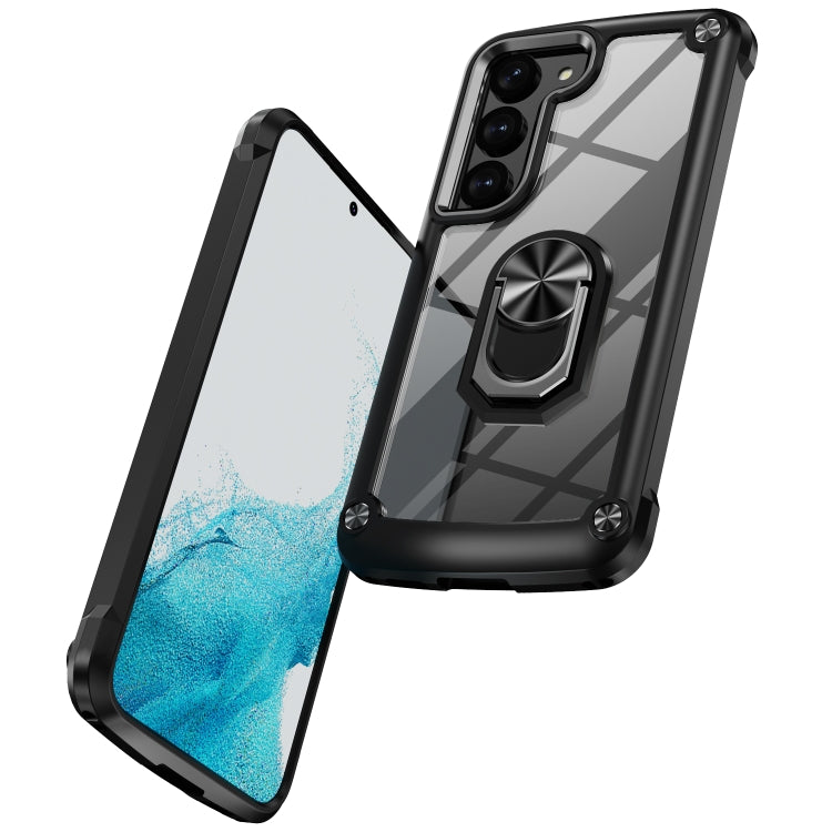 For Samsung Galaxy S23+ 5G TPU + PC Lens Protection Phone Case with Ring Holder