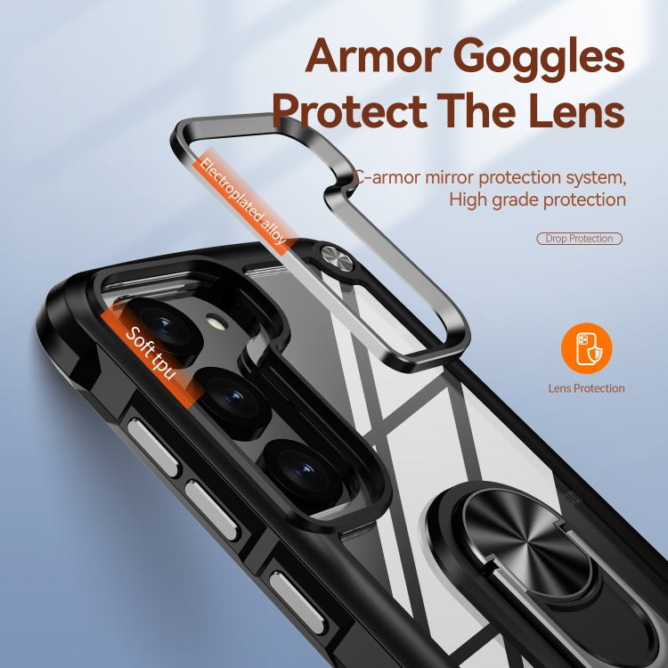 For Samsung Galaxy S23+ 5G TPU + PC Lens Protection Phone Case with Ring Holder