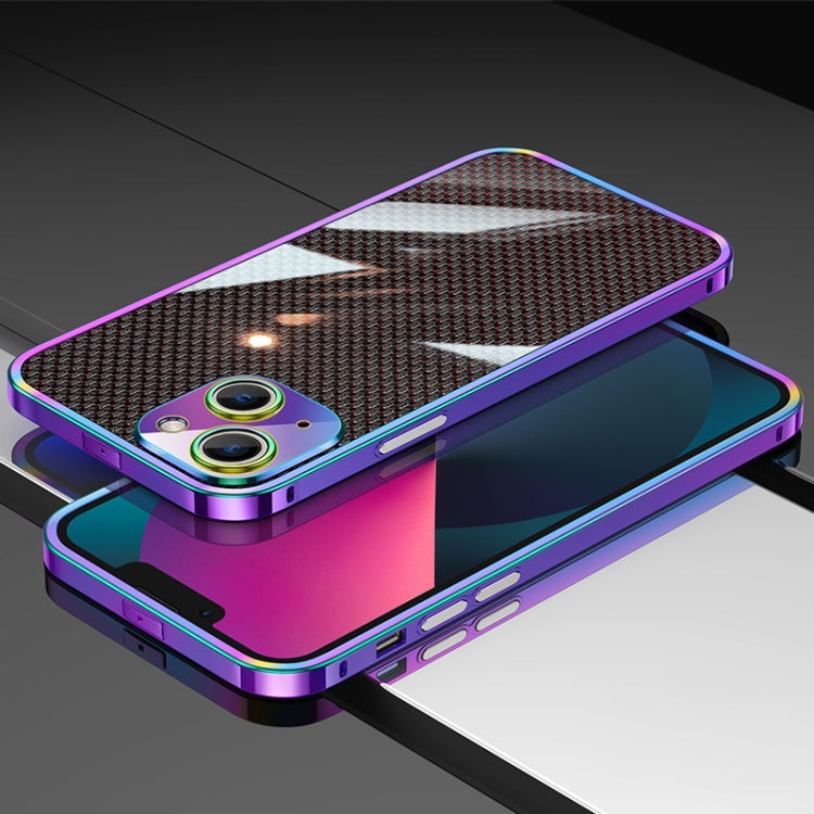 For iPhone 14 Carbon Brazed Stainless Steel Ultra Thin Protective Phone Case