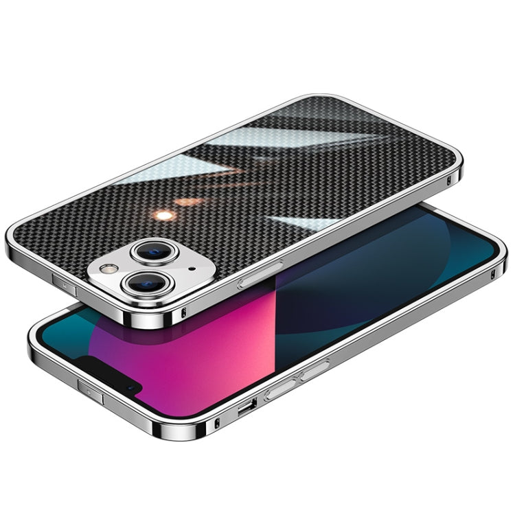 For iPhone 14 Plus Carbon Brazed Stainless Steel Ultra Thin Protective Phone Case