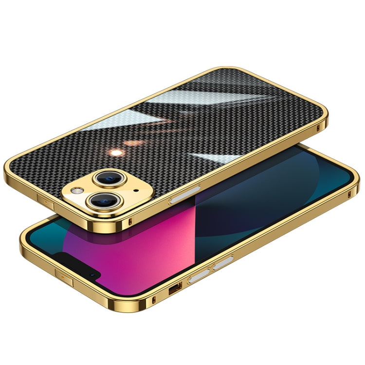For iPhone 14 Plus Carbon Brazed Stainless Steel Ultra Thin Protective Phone Case