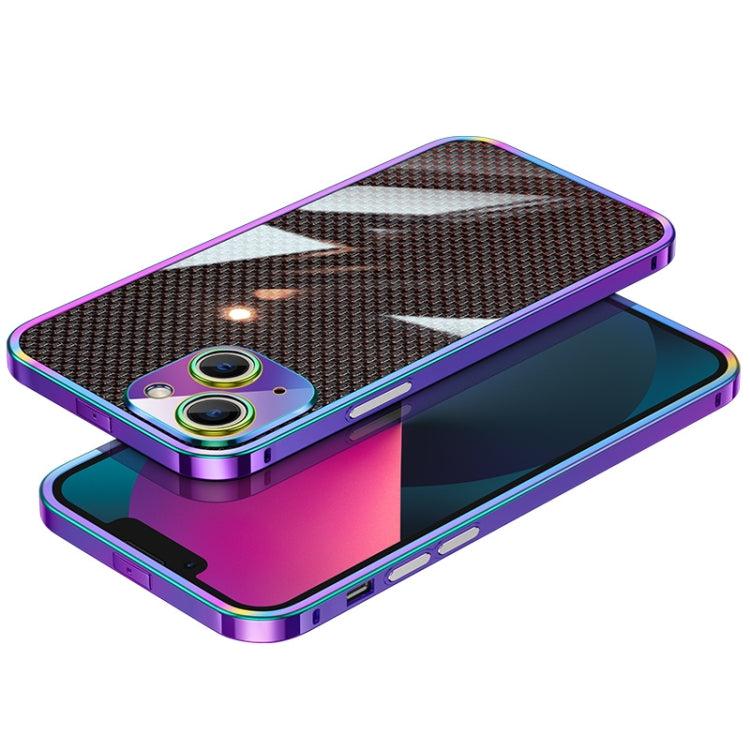 For iPhone 14 Plus Carbon Brazed Stainless Steel Ultra Thin Protective Phone Case