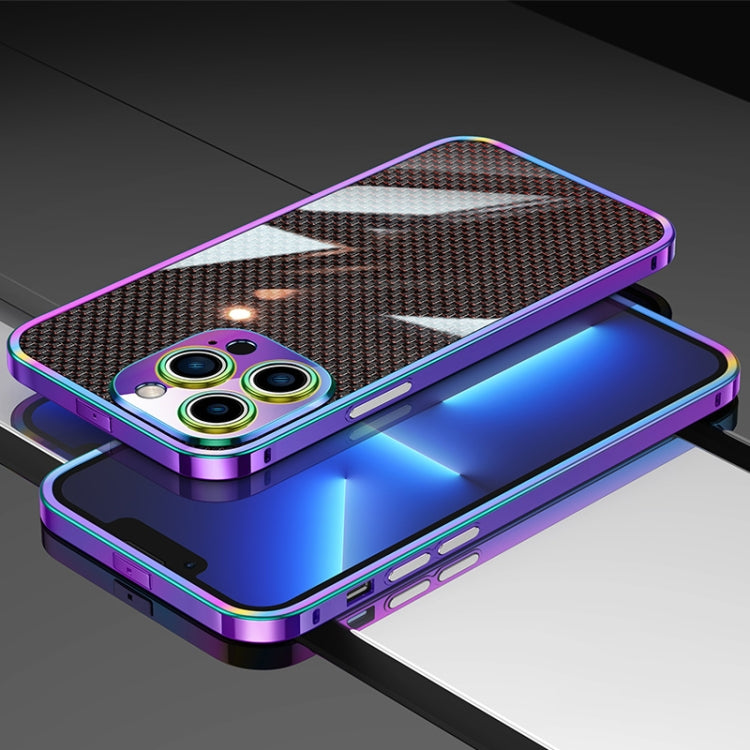 For iPhone 14 Pro Carbon Brazed Stainless Steel Ultra Thin Protective Phone Case