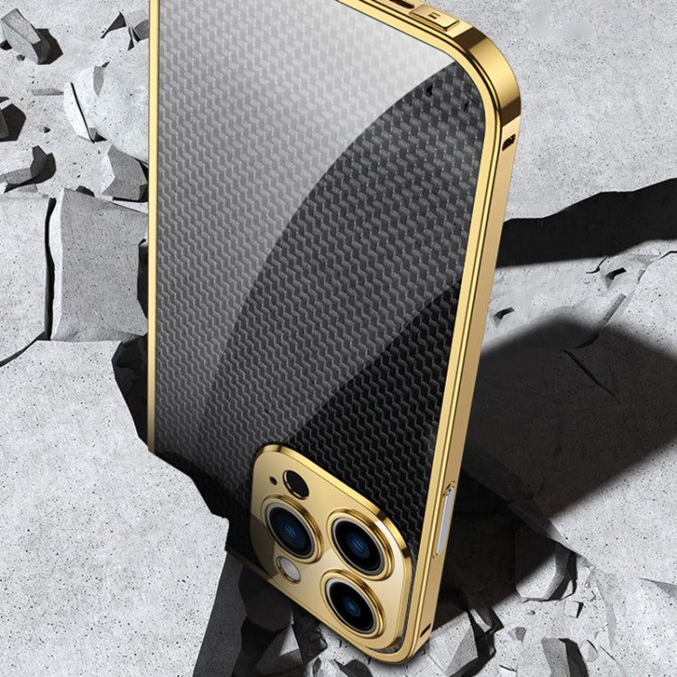 For iPhone 14 Pro Carbon Brazed Stainless Steel Ultra Thin Protective Phone Case