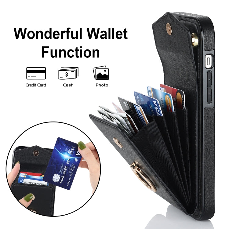 For iPhone 14 Pro Ring Holder RFID Card Slot Phone Case with Long Lanyard