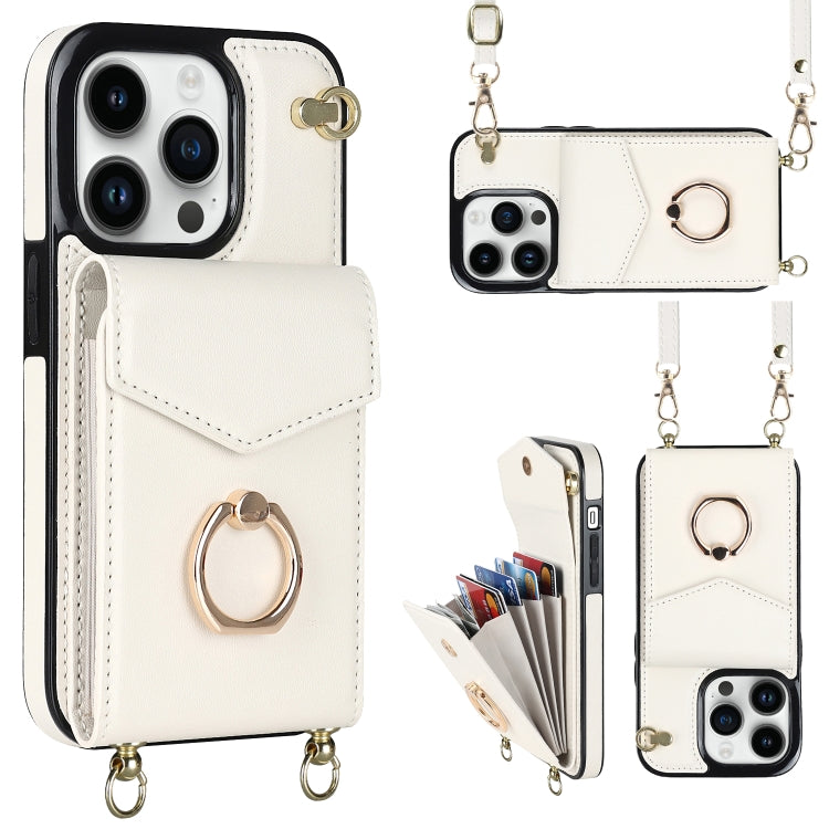For iPhone 14 Pro Ring Holder RFID Card Slot Phone Case with Long Lanyard