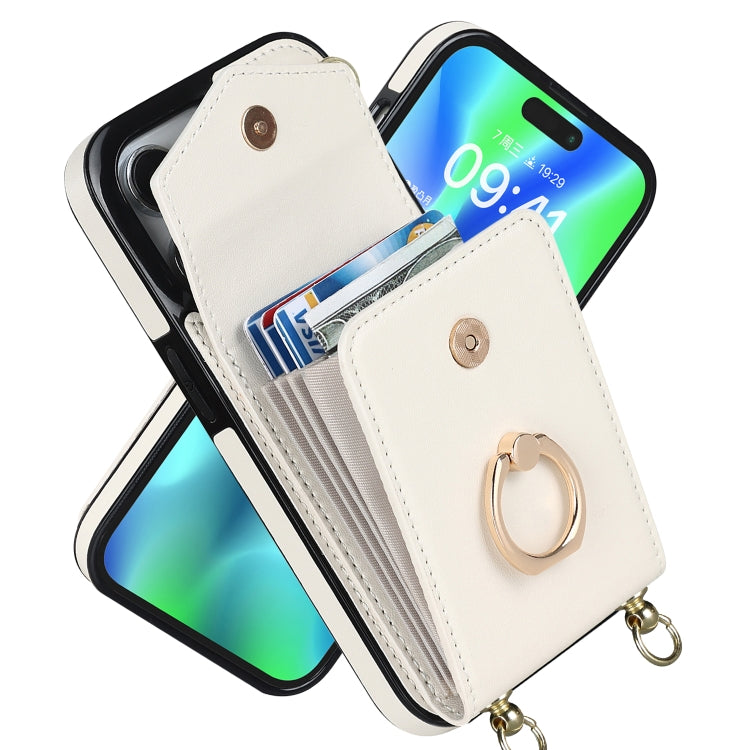 For iPhone 14 Pro Ring Holder RFID Card Slot Phone Case with Long Lanyard