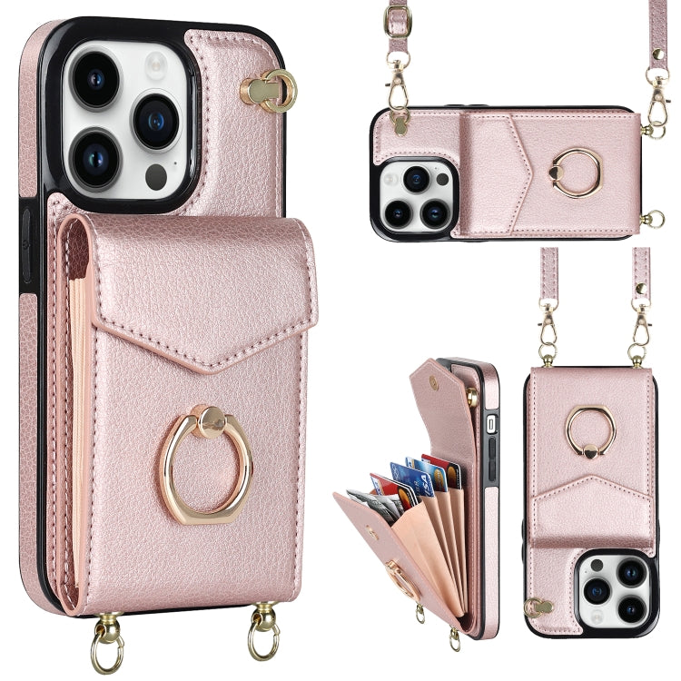 For iPhone 14 Pro Ring Holder RFID Card Slot Phone Case with Long Lanyard