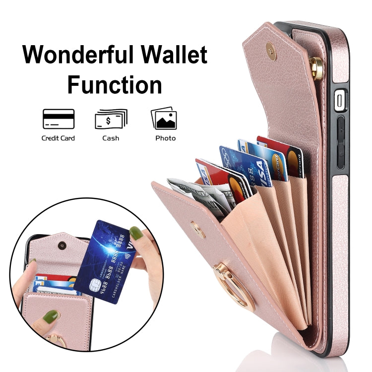 For iPhone 14 Pro Ring Holder RFID Card Slot Phone Case with Long Lanyard
