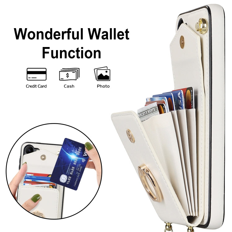 For Samsung Galaxy S22+ 5G Ring Holder RFID Card Slot Phone Case with Long Lanyard