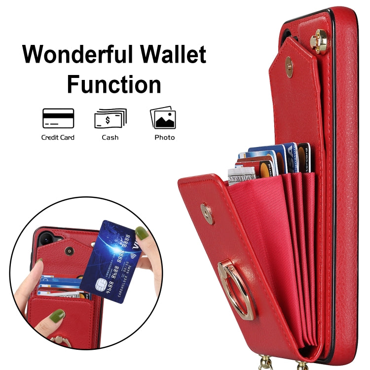 For Samsung Galaxy S22+ 5G Ring Holder RFID Card Slot Phone Case with Long Lanyard