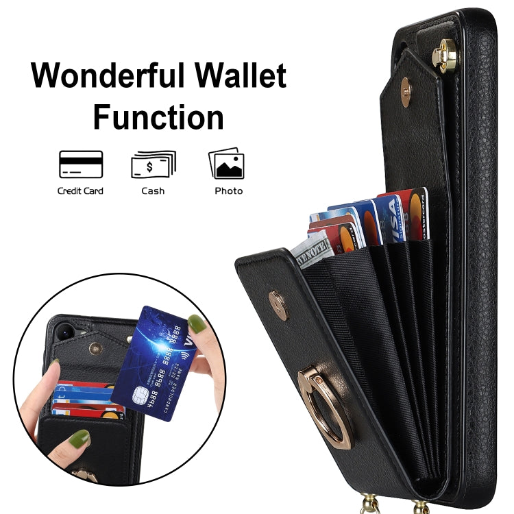 For Samsung Galaxy S23 5G Ring Holder RFID Card Slot Phone Case with Long Lanyard