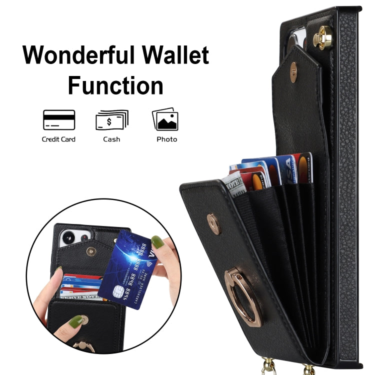 For Samsung Galaxy S23 Ultra 5G Ring Holder RFID Card Slot Phone Case with Long Lanyard