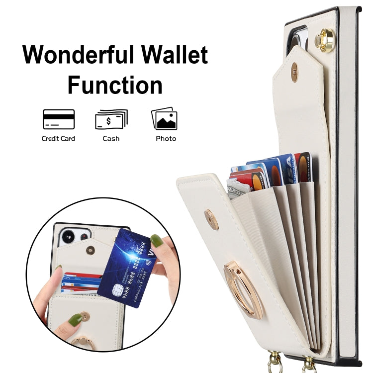 For Samsung Galaxy S23 Ultra 5G Ring Holder RFID Card Slot Phone Case with Long Lanyard