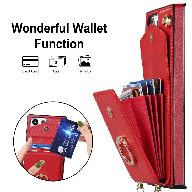 For Samsung Galaxy S23 Ultra 5G Ring Holder RFID Card Slot Phone Case with Long Lanyard