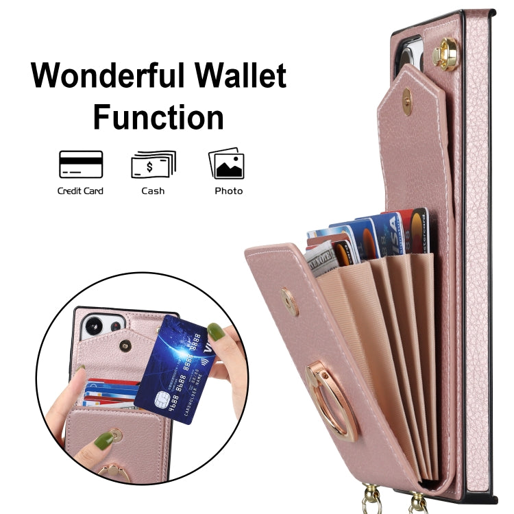 For Samsung Galaxy S23 Ultra 5G Ring Holder RFID Card Slot Phone Case with Long Lanyard