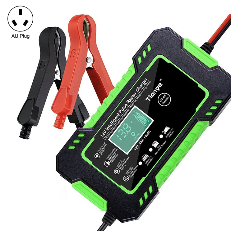 Motorcycle / Car Battery Smart Charger with LCD Screen, Plug Type:AU Plug