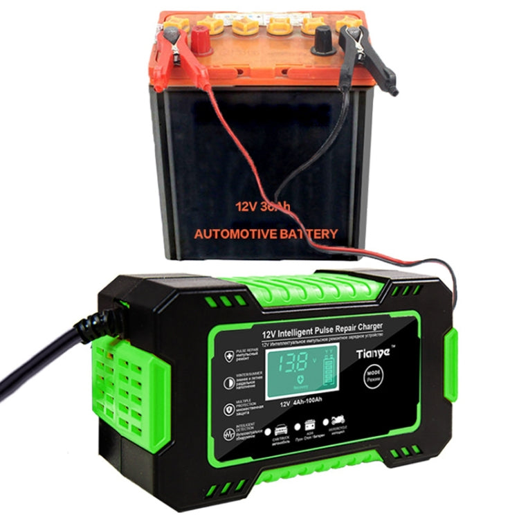 Motorcycle / Car Battery Smart Charger with LCD Screen, Plug Type:JP Plug