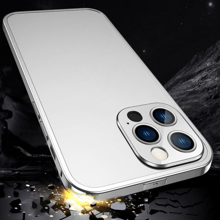 For iPhone 14 Electroplated Glossy Stainless Steel Phone Case