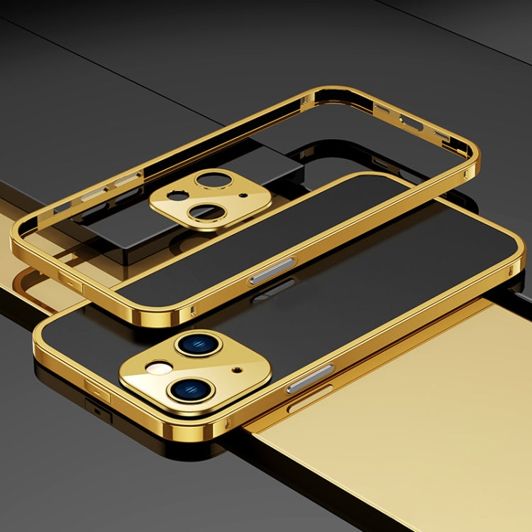 For iPhone 14 Plus Electroplated Glossy Stainless Steel Phone Case