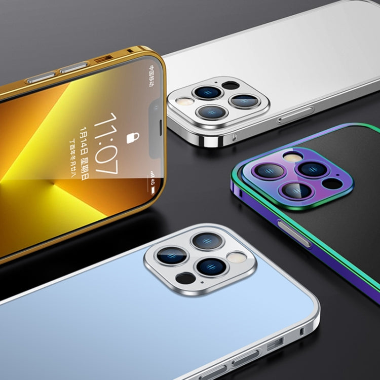 For iPhone 14 Plus Electroplated Glossy Stainless Steel Phone Case