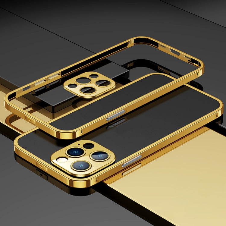 For iPhone 14 Pro Max Electroplated Glossy Stainless Steel Phone Case
