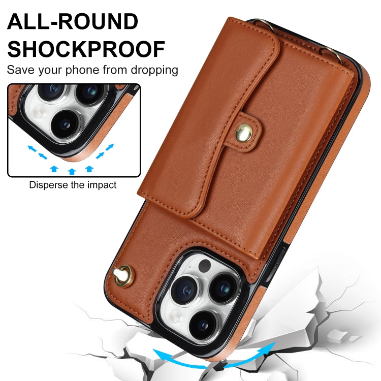 For iPhone 13 Pro RFID Card Slot Phone Case with Long Lanyard