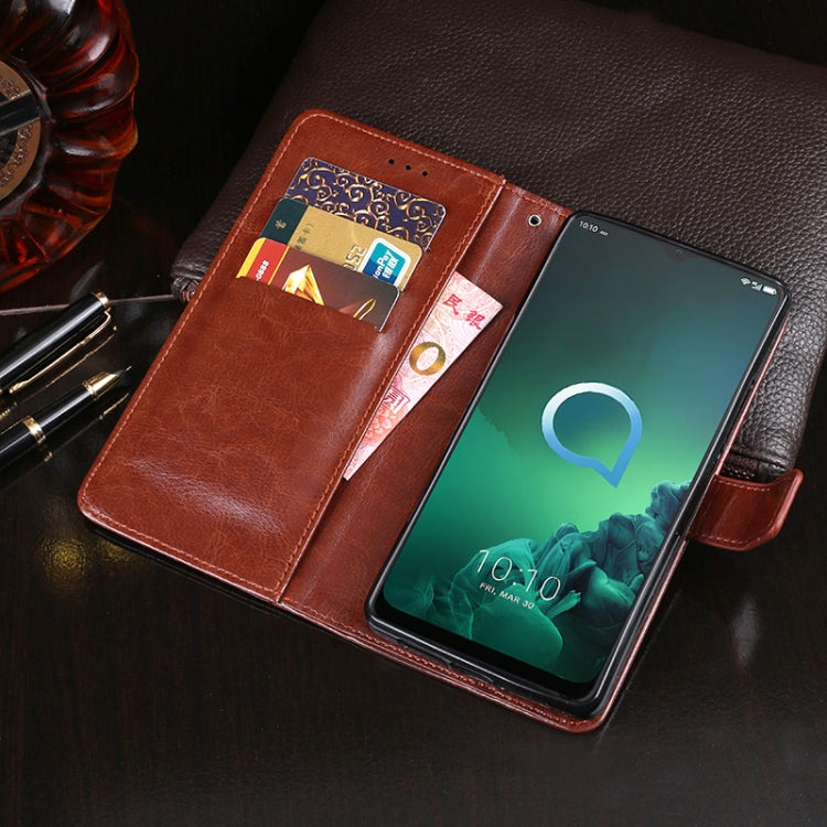 For Alcatel 3X 2019 / 5048U / 5048Y idewei Crazy Horse Texture Horizontal Flip Leather Case with Holder & Card Slots & Wallet