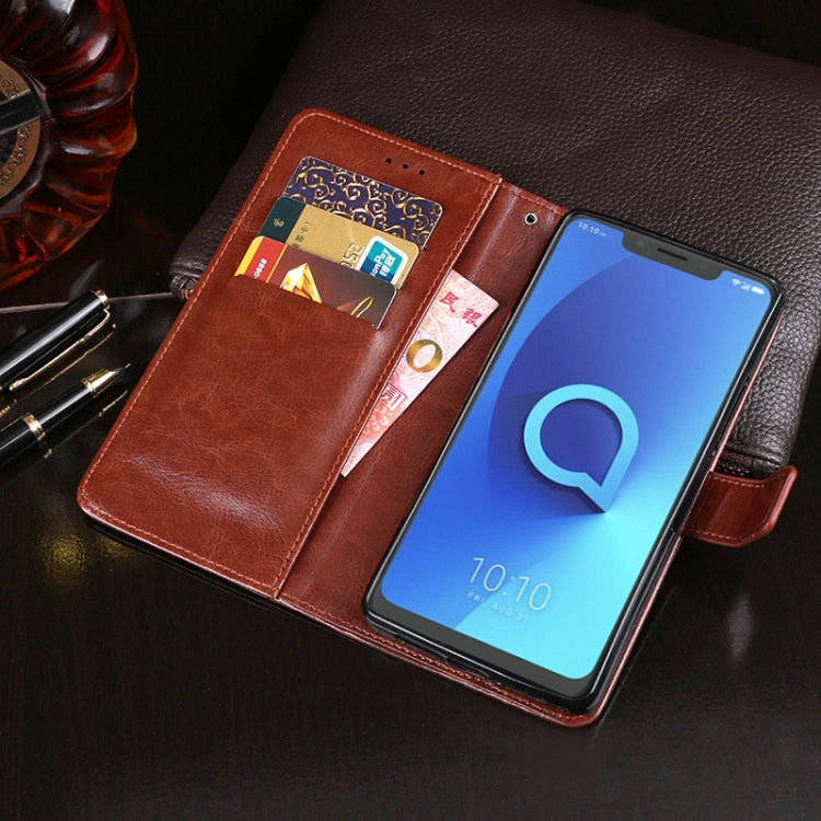 For Alcatel 5V / 5060D idewei Crazy Horse Texture Horizontal Flip Leather Case with Holder & Card Slots & Wallet