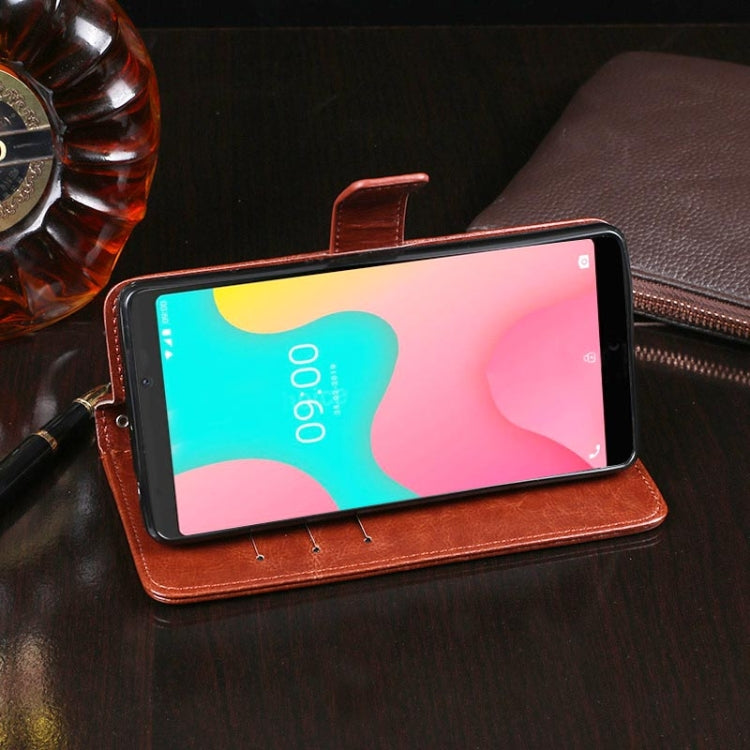 For Wiko Y60 idewei Crazy Horse Texture Horizontal Flip Leather Case with Holder & Card Slots & Wallet