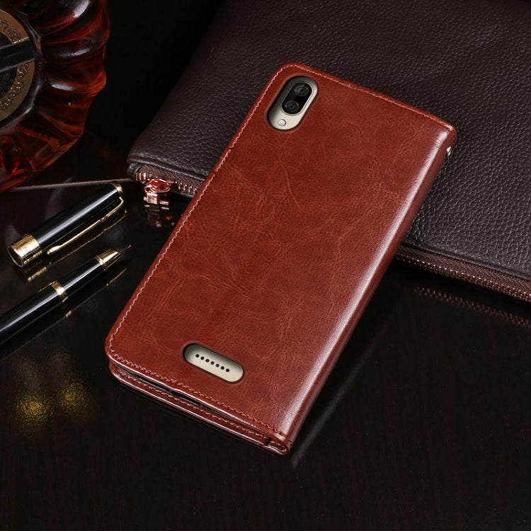 For Wiko Y80 idewei Crazy Horse Texture Horizontal Flip Leather Case with Holder & Card Slots & Wallet