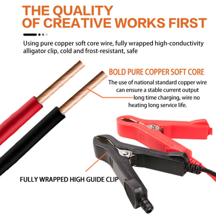 Motorcycle / Car Battery Smart Charger with LCD Creen, Plug Type:EU Plug(Red)