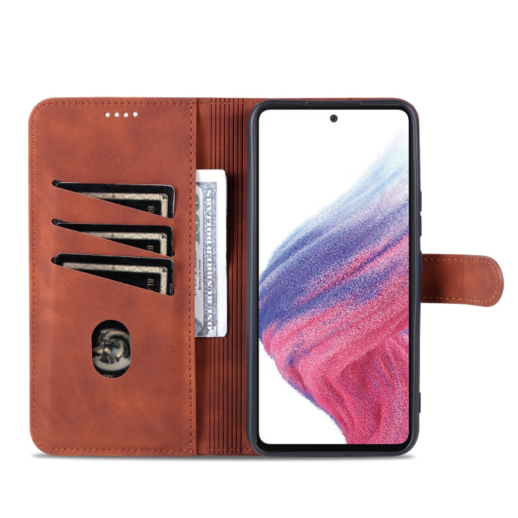 For Samsung Galaxy A34 5G AZNS Skin Feel Calf Texture Flip Leather Phone Case