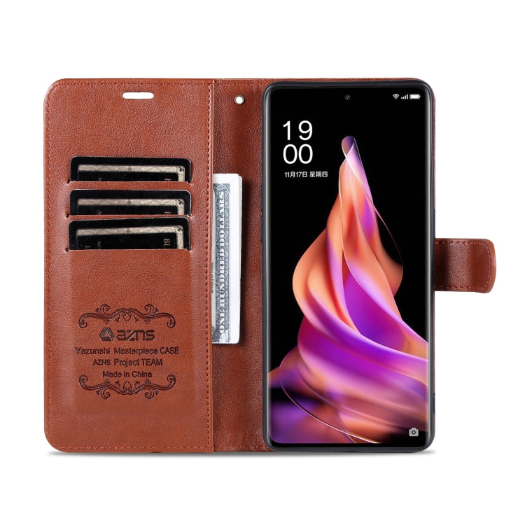 For OPPO Reno9 / Reno9 Pro AZNS Sheepskin Texture Flip Leather Phone Case