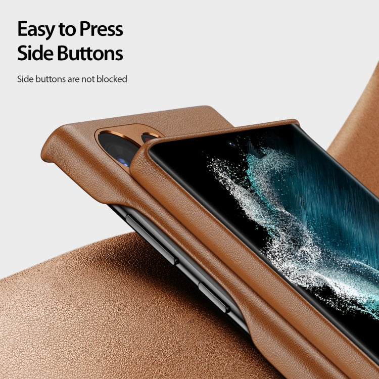 For Samsung Galaxy S23 Ultra 5G DUX DUCIS Grit Series Leather Texture Phone Case