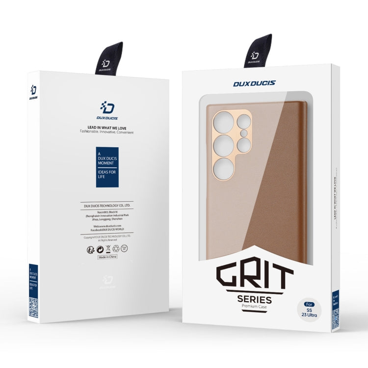For Samsung Galaxy S23 Ultra 5G DUX DUCIS Grit Series Leather Texture Phone Case