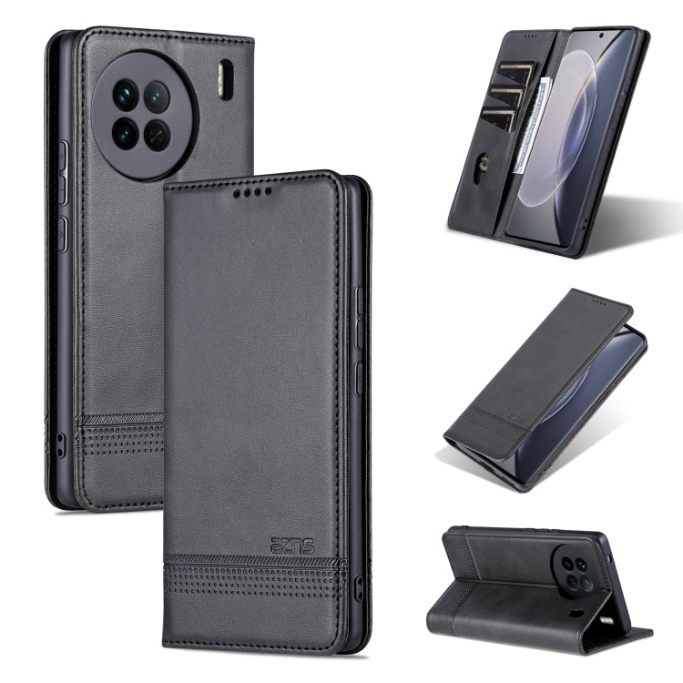 For vivo X90 Pro AZNS Magnetic Calf Texture Flip Leather Phone Case