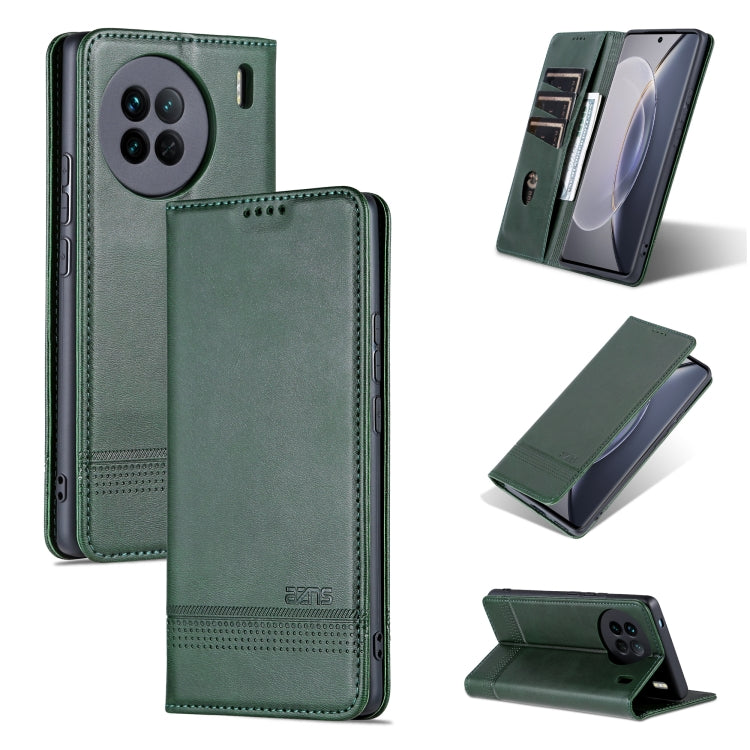 For vivo X90 Pro AZNS Magnetic Calf Texture Flip Leather Phone Case