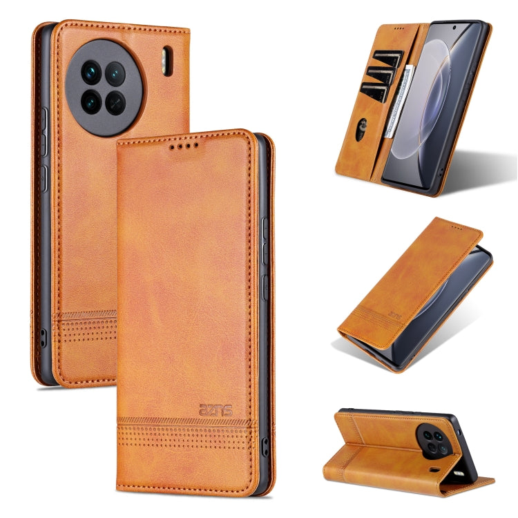 For vivo X90 Pro AZNS Magnetic Calf Texture Flip Leather Phone Case