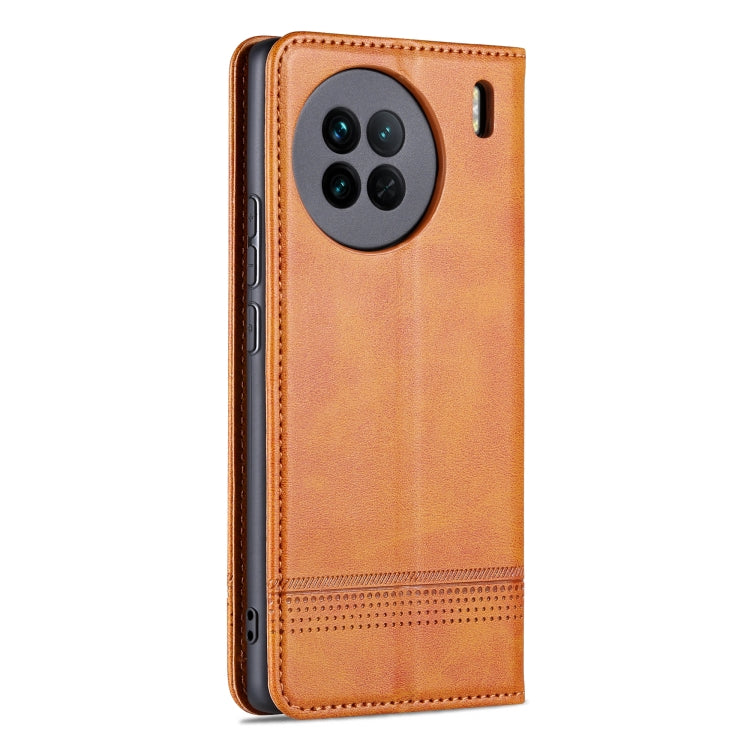 For vivo X90 Pro AZNS Magnetic Calf Texture Flip Leather Phone Case