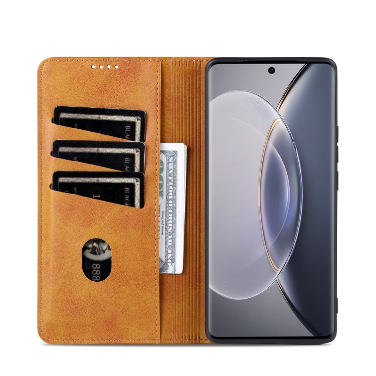 For vivo X90 Pro AZNS Magnetic Calf Texture Flip Leather Phone Case
