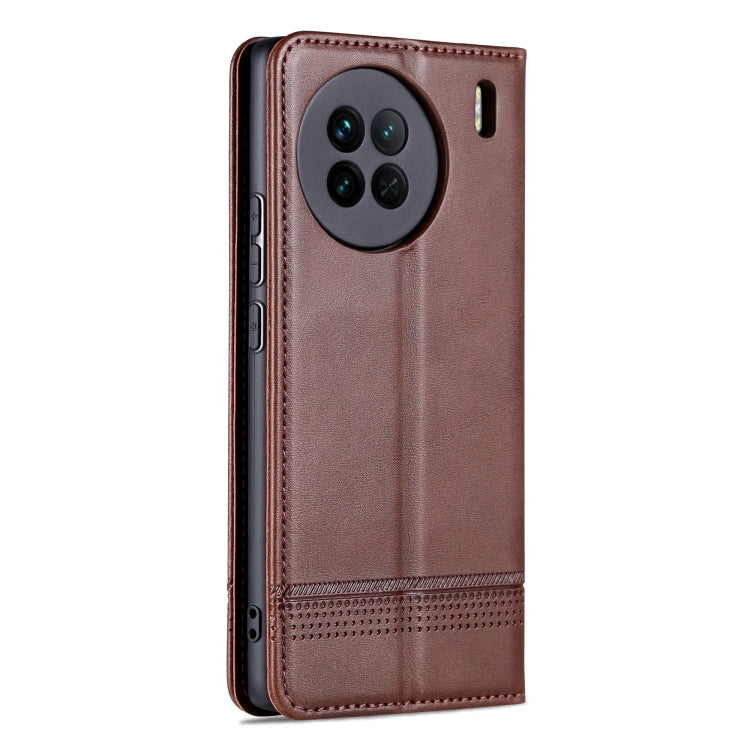 For vivo X90 Pro AZNS Magnetic Calf Texture Flip Leather Phone Case
