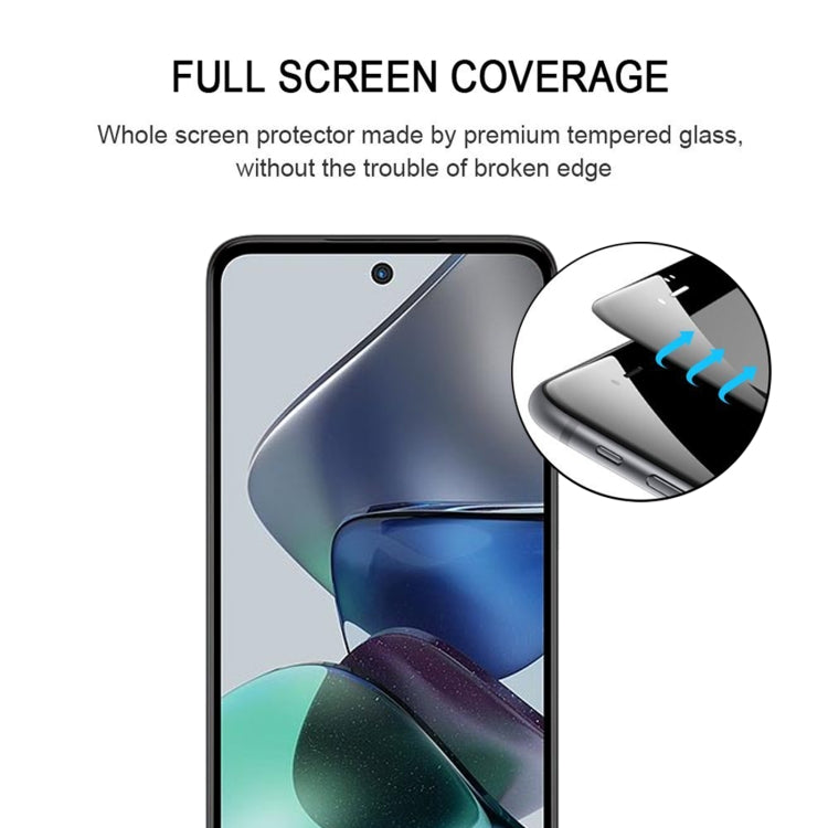 For Motorola Moto G23 Full Glue Full Cover Screen Protector Tempered Glass Film