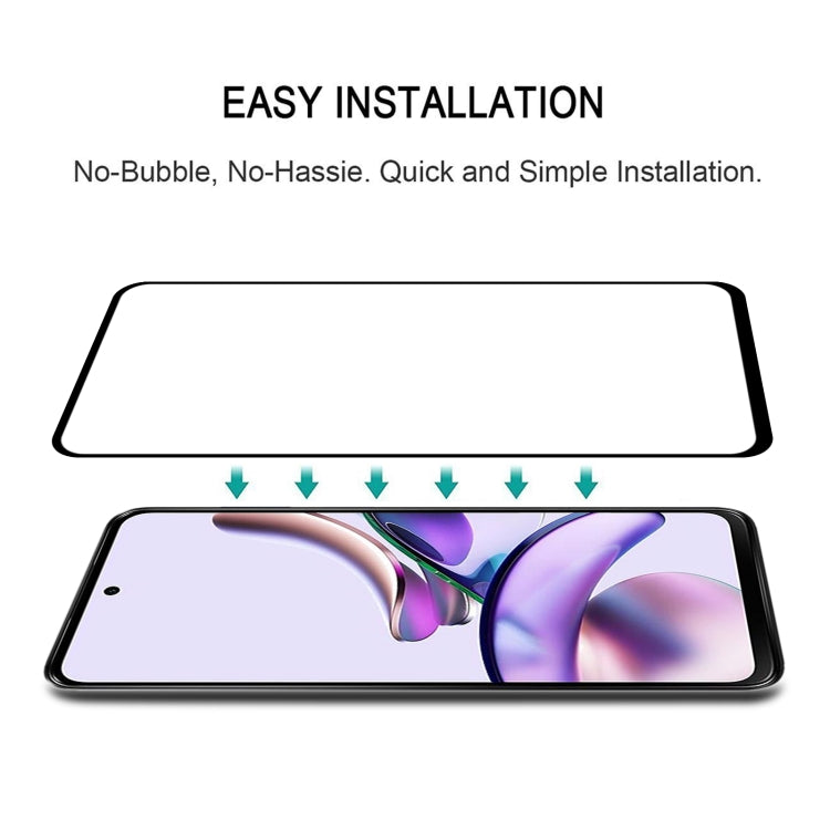 For Motorola Moto G13 25pcs Full Glue Full Screen Tempered Glass Film