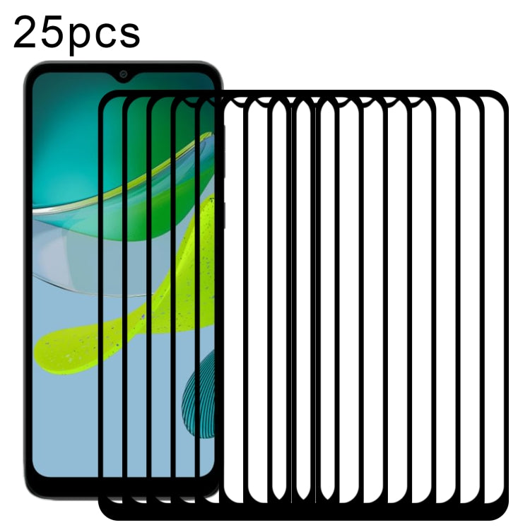 For Motorola Moto E13 25pcs Full Glue Full Screen Tempered Glass Film