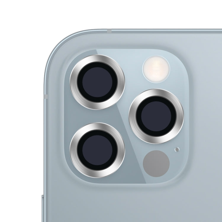 For iPhone 12 Pro Max CD Texture Metal Lens Tempered Film