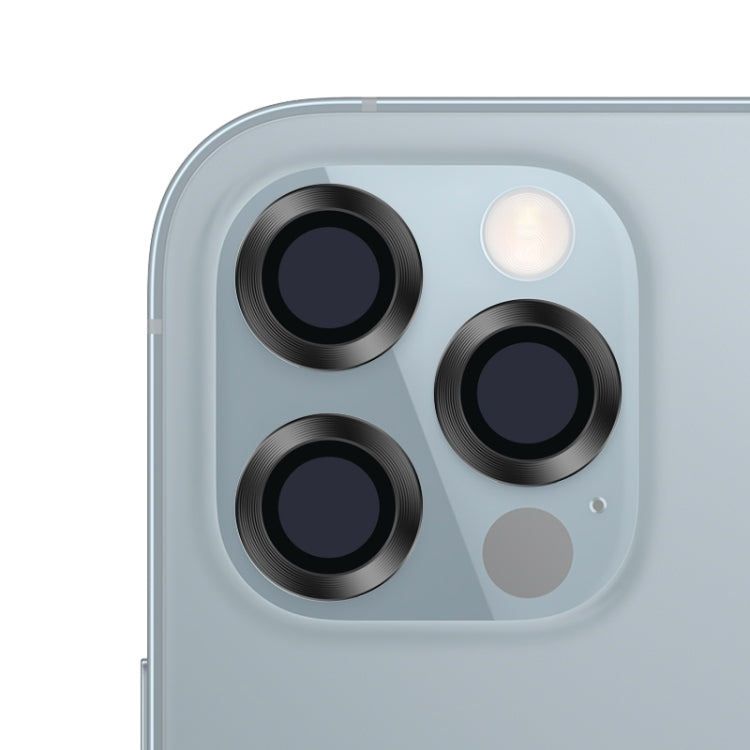 For iPhone 12 Pro Max CD Texture Metal Lens Tempered Film