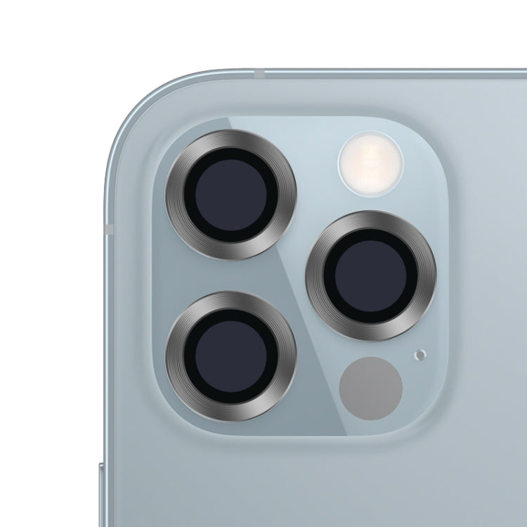 For iPhone 12 Pro Max CD Texture Metal Lens Tempered Film