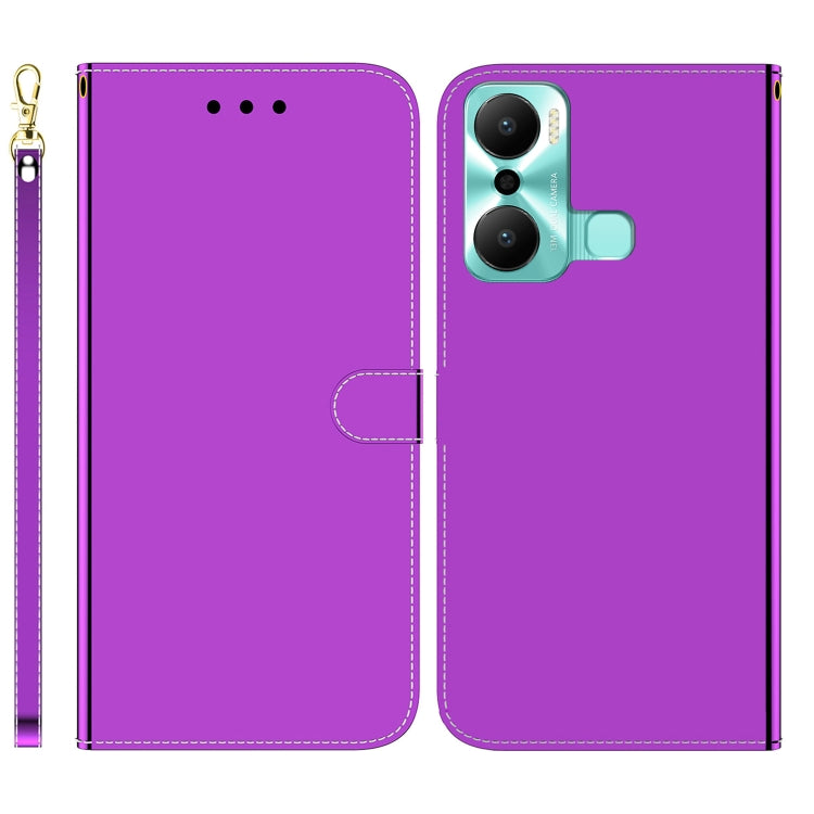 For Infinix Hot 20 Play Imitated Mirror Surface Flip Leather Phone Case